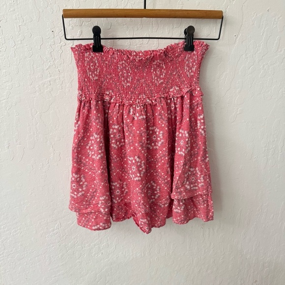 Rails Addison Skirt Diamond Floral Smocked Pull-on Tiered Linen Blend Size M - Picture 2 of 5